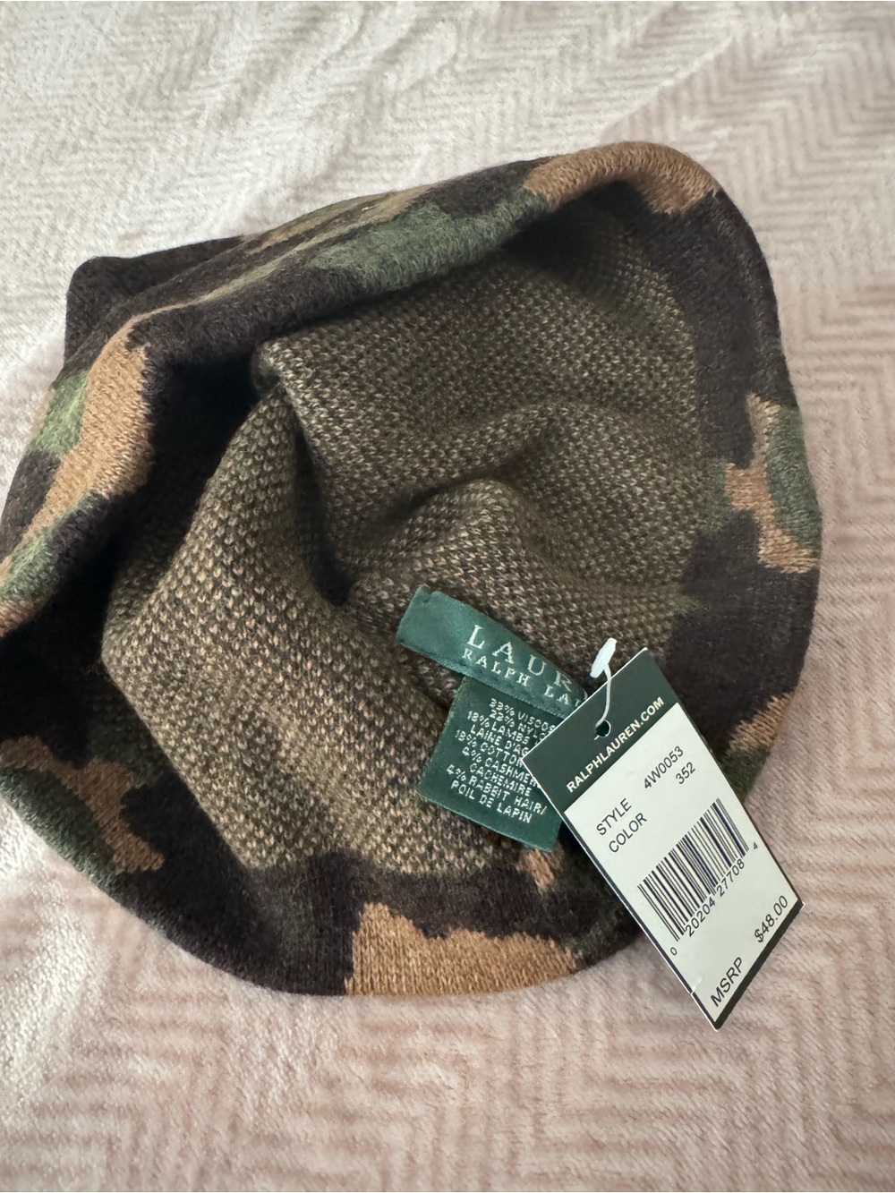 Ralph Lauren Camo Knit Beanie - Brown/Green